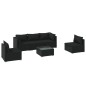 vidaXL 6-tlg. Garten-Lounge-Set mit Kissen Poly Rattan Schwarz vidaXL 6-tlg. Garten-Lounge-Set mit Kissen Poly Rattan Schwarz