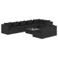 vidaXL 9-tlg. Garten-Lounge-Set mit Kissen Schwarz Poly Rattan vidaXL 9-tlg. Garten-Lounge-Set mit Kissen Schwarz Poly Rattan