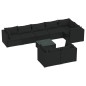 vidaXL 9-tlg. Garten-Lounge-Set mit Kissen Schwarz Poly Rattan vidaXL 9-tlg. Garten-Lounge-Set mit Kissen Schwarz Poly Rattan
