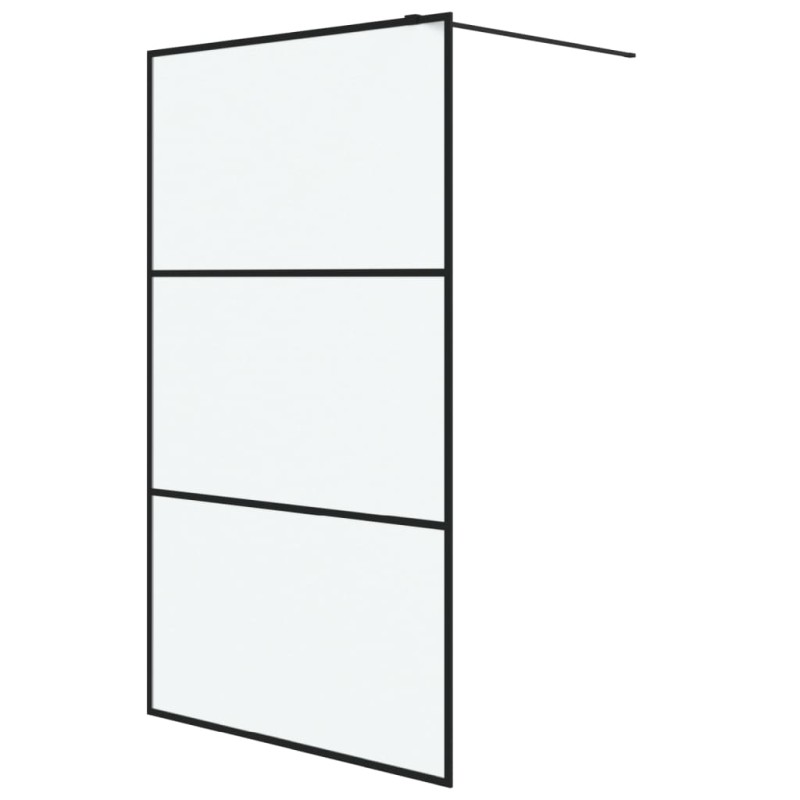 vidaXL Duschwand für Begehbare Dusche Schwarz 115x195 cm Matt ESG-Glas vidaXL Duschwand für Begehbare Dusche Schwarz 115x195 cm Matt ESG-Glas