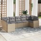 vidaXL 7-tlg. Garten-Sofagarnitur mit Kissen Beige Poly Rattan vidaXL 7-tlg. Garten-Sofagarnitur mit Kissen Beige Poly Rattan