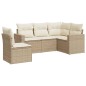 vidaXL 5-tlg. Garten-Sofagarnitur mit Kissen Beige Poly Rattan vidaXL 5-tlg. Garten-Sofagarnitur mit Kissen Beige Poly Rattan