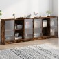 vidaXL Bücherschrank mit Türen Räuchereiche 204x37x75 cm Holzwerkstoff vidaXL Bücherschrank mit Türen Räuchereiche 204x37x75 cm Holzwerkstoff