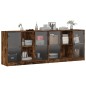 vidaXL Bücherschrank mit Türen Räuchereiche 204x37x75 cm Holzwerkstoff vidaXL Bücherschrank mit Türen Räuchereiche 204x37x75 cm Holzwerkstoff