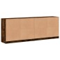 vidaXL Bücherschrank mit Türen Räuchereiche 204x37x75 cm Holzwerkstoff vidaXL Bücherschrank mit Türen Räuchereiche 204x37x75 cm Holzwerkstoff