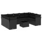 vidaXL 10-tlg. Garten-Sofagarnitur mit Kissen Schwarz Poly Rattan vidaXL 10-tlg. Garten-Sofagarnitur mit Kissen Schwarz Poly Rattan