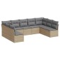 vidaXL 9-tlg. Garten-Sofagarnitur mit Kissen Beige Poly Rattan vidaXL 9-tlg. Garten-Sofagarnitur mit Kissen Beige Poly Rattan