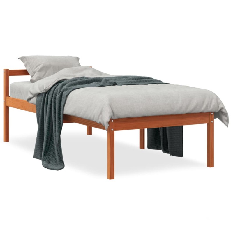 vidaXL Seniorenbett Wachsbraun 90x190 cm Massivholz Kiefer vidaXL Seniorenbett Wachsbraun 90x190 cm Massivholz Kiefer