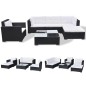 vidaXL 6-tlg. Garten-Lounge-Set mit Auflagen Poly Rattan Schwarz vidaXL 6-tlg. Garten-Lounge-Set mit Auflagen Poly Rattan Schwarz