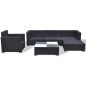 vidaXL 6-tlg. Garten-Lounge-Set mit Auflagen Poly Rattan Schwarz vidaXL 6-tlg. Garten-Lounge-Set mit Auflagen Poly Rattan Schwarz