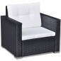 vidaXL 6-tlg. Garten-Lounge-Set mit Auflagen Poly Rattan Schwarz vidaXL 6-tlg. Garten-Lounge-Set mit Auflagen Poly Rattan Schwarz