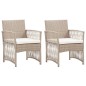 vidaXL Gartensessel mit Sitzkissen 2 Stk. Beige Poly Rattan vidaXL Gartensessel mit Sitzkissen 2 Stk. Beige Poly Rattan
