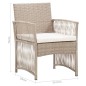 vidaXL Gartensessel mit Sitzkissen 2 Stk. Beige Poly Rattan vidaXL Gartensessel mit Sitzkissen 2 Stk. Beige Poly Rattan