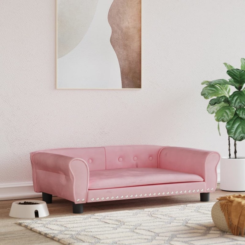 vidaXL Hundebett Rosa 95x55x30 cm Samt vidaXL Hundebett Rosa 95x55x30 cm Samt