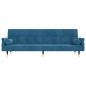 vidaXL Schlafsofa mit Kissen Blau Samt vidaXL Schlafsofa mit Kissen Blau Samt