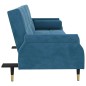 vidaXL Schlafsofa mit Kissen Blau Samt vidaXL Schlafsofa mit Kissen Blau Samt