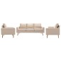 vidaXL 3-tlg. Sofagarnitur Stoff Creme vidaXL 3-tlg. Sofagarnitur Stoff Creme