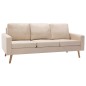 vidaXL 3-tlg. Sofagarnitur Stoff Creme vidaXL 3-tlg. Sofagarnitur Stoff Creme