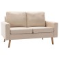 vidaXL 3-tlg. Sofagarnitur Stoff Creme vidaXL 3-tlg. Sofagarnitur Stoff Creme