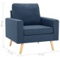 vidaXL 2-tlg. Sofagarnitur Stoff Blau vidaXL 2-tlg. Sofagarnitur Stoff Blau