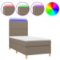 vidaXL Boxspringbett mit Matratze & LED Taupe 80x200 cm Stoff vidaXL Boxspringbett mit Matratze & LED Taupe 80x200 cm Stoff