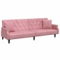 vidaXL Schlafsofa mit Armlehnen Rosa Samt vidaXL Schlafsofa mit Armlehnen Rosa Samt
