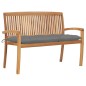 Stapelbare Gartenbank mit Auflage 128,5 cm Massivholz Teak Stapelbare Gartenbank mit Auflage 128,5 cm Massivholz Teak