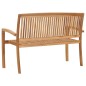 Stapelbare Gartenbank mit Auflage 128,5 cm Massivholz Teak Stapelbare Gartenbank mit Auflage 128,5 cm Massivholz Teak