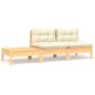 vidaXL 3-tlg. Garten-Lounge-Set mit Kissen in Creme Massivholz Kiefer vidaXL 3-tlg. Garten-Lounge-Set mit Kissen in Creme Massivholz Kiefer