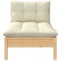 vidaXL 3-tlg. Garten-Lounge-Set mit Kissen in Creme Massivholz Kiefer vidaXL 3-tlg. Garten-Lounge-Set mit Kissen in Creme Massivholz Kiefer