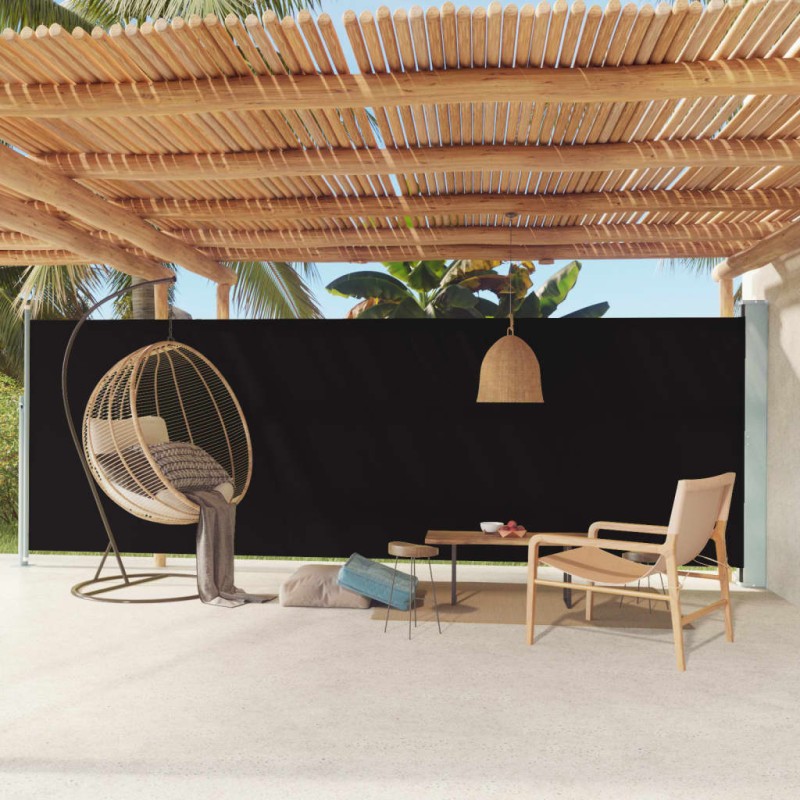 vidaXL Seitenmarkise Ausziehbar 180x600 cm Schwarz vidaXL Seitenmarkise Ausziehbar 180x600 cm Schwarz