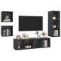 vidaXL 4-tlg. TV-Schrank-Set Grau Holzwerkstoff vidaXL 4-tlg. TV-Schrank-Set Grau Holzwerkstoff