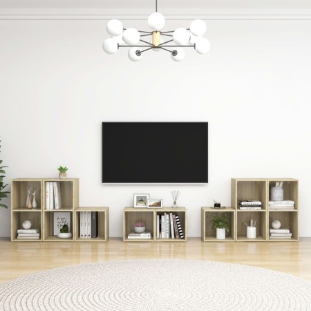 vidaXL 8-tlg. TV-Schrank-Set Sonoma-Eiche Holzwerkstoff