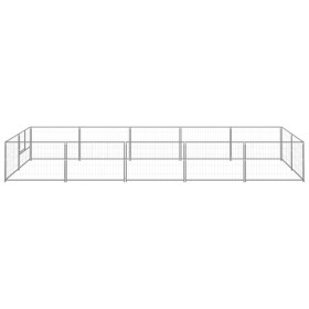 vidaXL Hundezwinger Silbern 10 m² Stahl