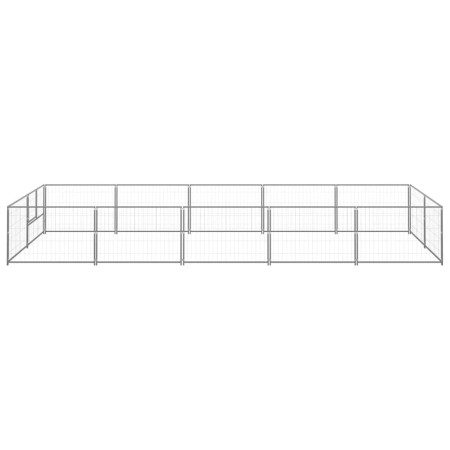 vidaXL Hundezwinger Silbern 10 m² Stahl
