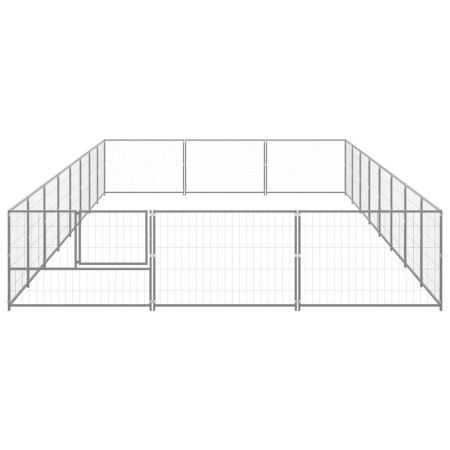 vidaXL Hundezwinger Silbern 24 m² Stahl