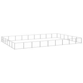vidaXL Hundezwinger Silbern 54 m² Stahl