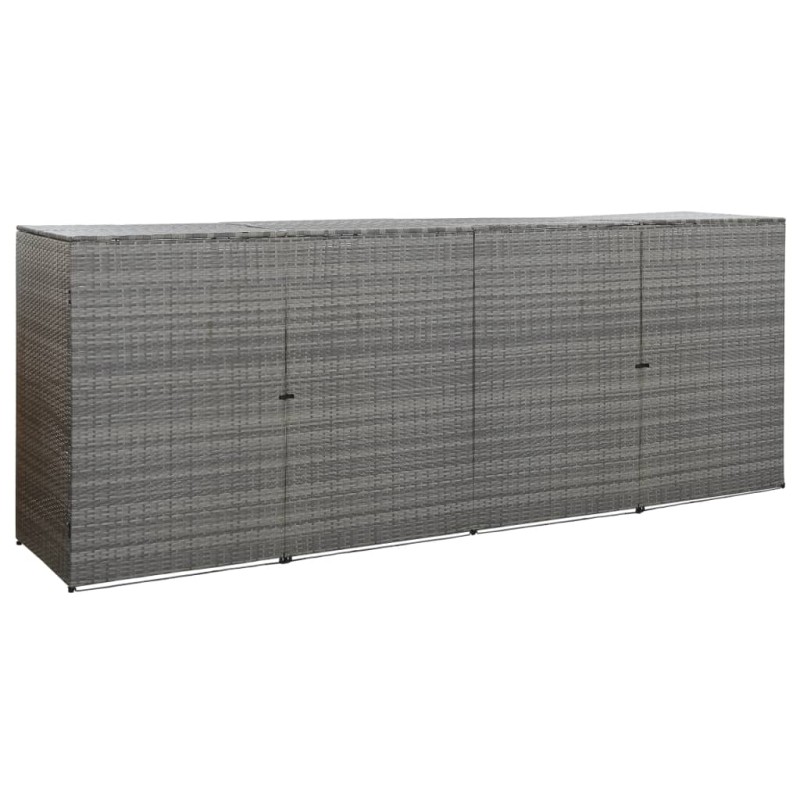 vidaXL Mülltonnenbox für 4 Tonnen Anthrazit 305x78x120 cm Poly Rattan vidaXL Mülltonnenbox für 4 Tonnen Anthrazit 305x78x120 cm Poly Rattan