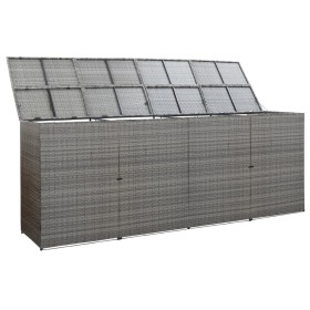 vidaXL Mülltonnenbox für 4 Tonnen Anthrazit 305x78x120 cm Poly Rattan
