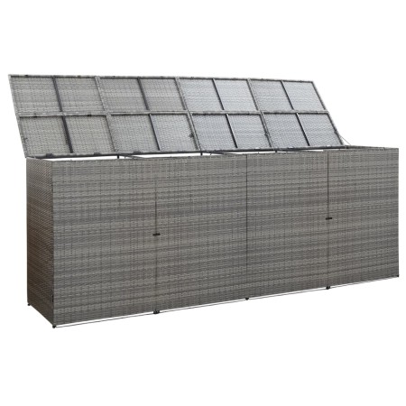 vidaXL Mülltonnenbox für 4 Tonnen Anthrazit 305x78x120 cm Poly Rattan