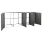 vidaXL Mülltonnenbox für 4 Tonnen Anthrazit 305x78x120 cm Poly Rattan vidaXL Mülltonnenbox für 4 Tonnen Anthrazit 305x78x120 cm Poly Rattan
