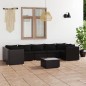 vidaXL 8-tlg. Garten-Lounge-Set mit Kissen Poly Rattan Schwarz vidaXL 8-tlg. Garten-Lounge-Set mit Kissen Poly Rattan Schwarz