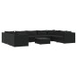 vidaXL 10-tlg. Garten-Lounge-Set mit Kissen Poly Rattan Schwarz vidaXL 10-tlg. Garten-Lounge-Set mit Kissen Poly Rattan Schwarz