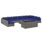 vidaXL 13-tlg. Garten-Lounge-Set mit Kissen Grau Poly Rattan vidaXL 13-tlg. Garten-Lounge-Set mit Kissen Grau Poly Rattan