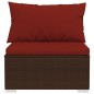 vidaXL 9-tlg. Garten-Lounge-Set mit Kissen Poly Rattan Braun vidaXL 9-tlg. Garten-Lounge-Set mit Kissen Poly Rattan Braun