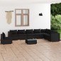 vidaXL 9-tlg. Garten-Lounge-Set mit Kissen Poly Rattan Schwarz vidaXL 9-tlg. Garten-Lounge-Set mit Kissen Poly Rattan Schwarz