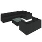 vidaXL 8-tlg. Garten-Lounge-Set mit Kissen Schwarz Poly Rattan vidaXL 8-tlg. Garten-Lounge-Set mit Kissen Schwarz Poly Rattan