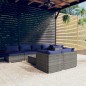 vidaXL 8-tlg. Garten-Lounge-Set mit Kissen Grau Poly Rattan vidaXL 8-tlg. Garten-Lounge-Set mit Kissen Grau Poly Rattan