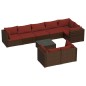 vidaXL 9-tlg. Garten-Lounge-Set mit Kissen Braun Poly Rattan vidaXL 9-tlg. Garten-Lounge-Set mit Kissen Braun Poly Rattan