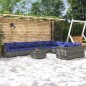 vidaXL 10-tlg. Garten-Lounge-Set mit Kissen Poly Rattan Grau vidaXL 10-tlg. Garten-Lounge-Set mit Kissen Poly Rattan Grau